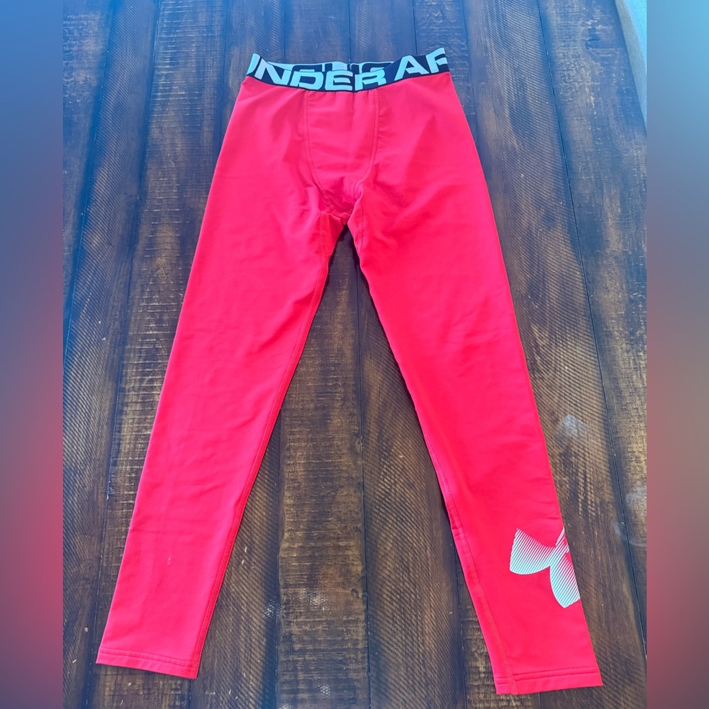 Under Armour Boys Bright Red Cold Gear Leggings